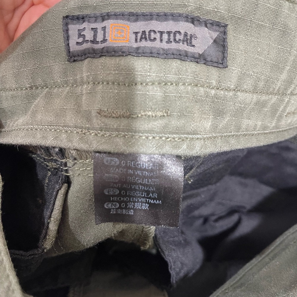 5.11 Tactical Green Cargo Pants Durable Utility Design - Picture 3 of 3